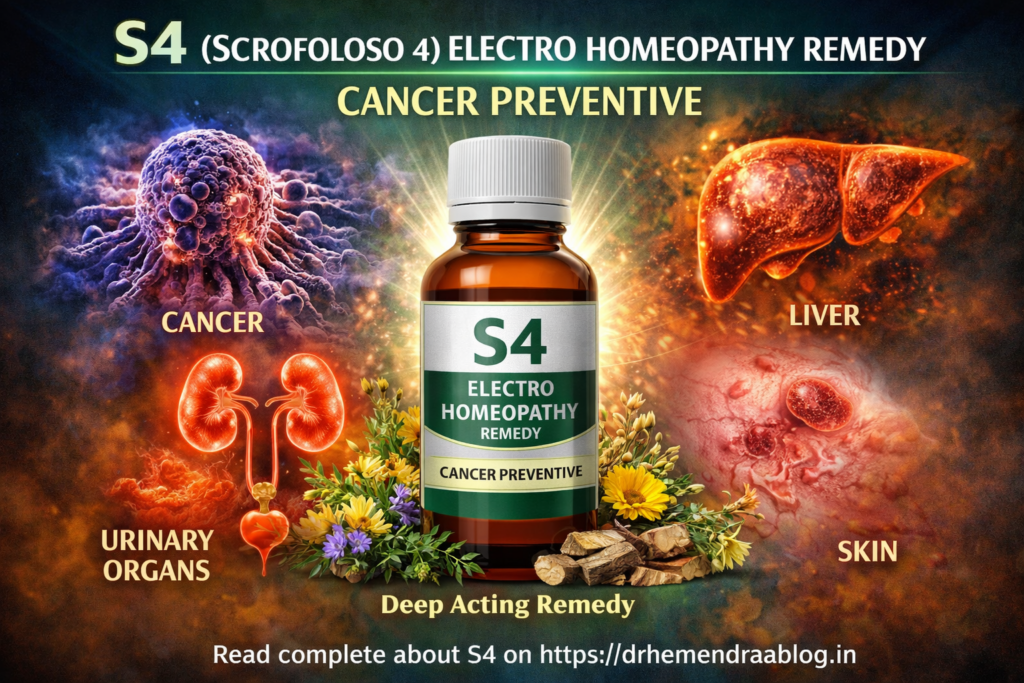 S4 (Scrofoloso 4) Electro Homeopathy Remedy Cancer Preventive